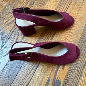 Seychelles Elegant Burgundy Slingback Heels